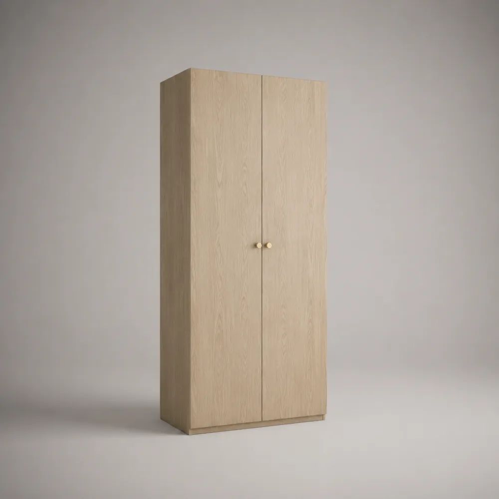 Armadio guardaroba in legno a 2 ante, rovere chiaro, 80 x 50 x 180 cm