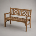 Panca da giardino a 2 posti in legno massello di teak marrone naturale, 120 × 62 × 90 cm