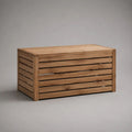 Baule da giardino rettangolare in legno massello di abete marrone, 120 × 60 × 60 cm