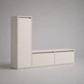 Mobile TV con colonna e 3 vani chiusi in truciolare melaminico bianco, 180 × 40 × 150 cm