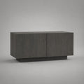 Mobile TV basso in MDF melaminico effetto rovere grigio antracite con 2 ante, 120 x 40 x 65 cm